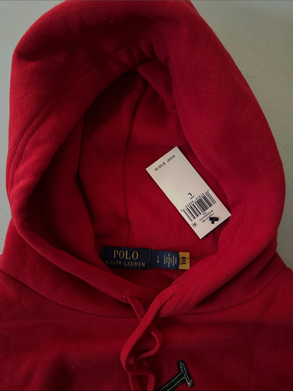 POLO RALPH LAUREN Plaid Big Pony Hoodie Red NWT Mens Large Classic Preppy - Picture 5 of 9